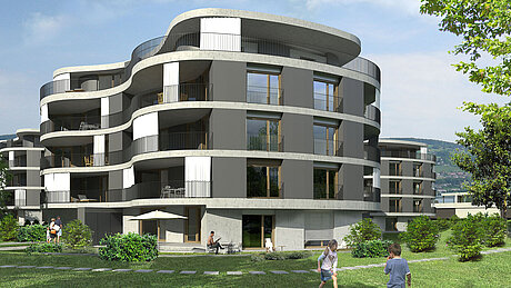 Ensemble de logements conforme aux normes Minergie avec Schöck Isokorb®.